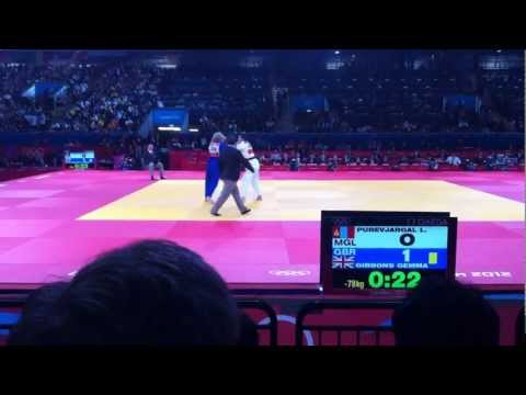 Gemma Gibbons beating Lkhamdegd Purevjargal - Olympics 2012 Women's Judo -78kg Quarter Final