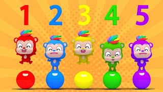 Download lagu Learn Color with Jumping On The Bed Song 5마리 귀여운 아기 원숭이 점핑온더베드 영어동요 Nursery rhymes 라임이와 영어 공부 해요! mp3