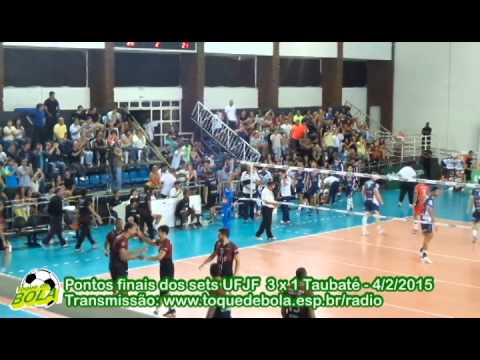 Pontos finais dos sets da vitória da UFJF sobre o Taubaté - 4/2/2015