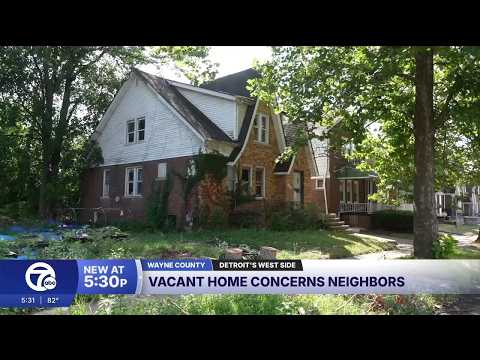 A vacant Detroit home with severe overgrowth has neighbors ...