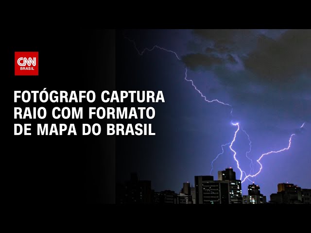 Fotógrafo amador captura raio com formato de mapa do Brasil