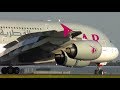 INCREDIBLE CLOSE UP Airbus A380 Takeoff Landing Qatar Airways Melbourne Airport Plane Spotting
