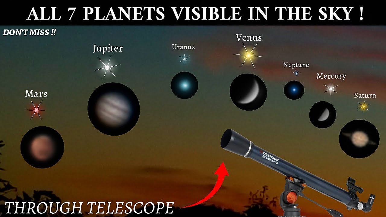 All 7 Planets Aligned in the Night Sky | captured through my 70mm telescope 🔭 🌌 | Astro Creo |