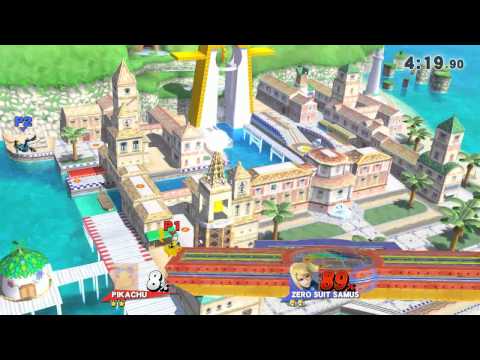 Pikachu vs ZSS - For Glory - SSB4 (Smash 4) - Pikachu 14% Damage Win