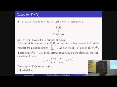 Fourier coefficients at finite cusps - Joseph Hundley