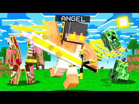 Crafting ANGEL ARMOR in MINECRAFT! (overpowered)