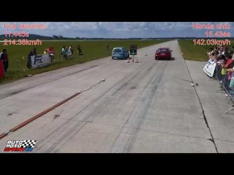 Fiat Seicento vs. Honda civic Drag Race 1/4M (402m), Letiště Hoškovice, 10.6.2017,
