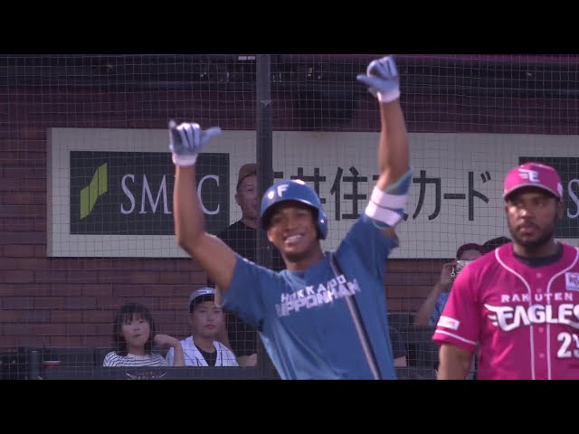 【2回表】チャンスを逃さず先制!! ファイターズ・万波中正 痛烈な2点タイムリー2ベースを放つ!! 2025年8月16日 東北楽天ゴールデンイーグルス 対 北海道日本ハムファイターズ
