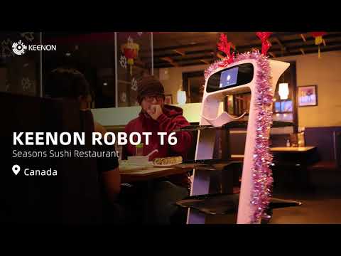 KEENON Robot T6 serves at Seasons Sushi Restaurant in Canada
