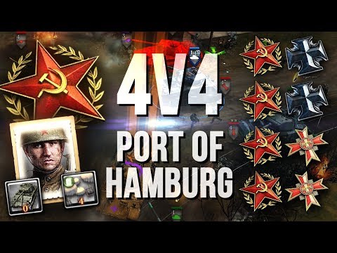 LEND LEASE: M4C Sherman Blitzkrieg + 5x Katyusha [4v4] [SOV] [Port of Hamburg] — Company of Heroes 2