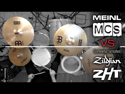 Meinl MCS vs Zildjian ZHT Cymbal Set Comparison 14" Hi Hat 16" 18" Crash 20" Ride. HQ Audio & Video