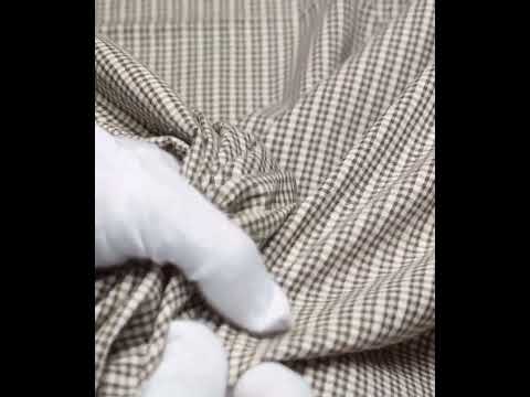 Check Black & White Pure Cotton 122 GSM Handwoven Fabric — video