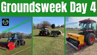 Football Pitch Renovations begin for 2025 - Topdressing, Overseeding a