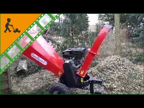 Funktionsvideo Profi Häcksler Schredder GeoTech PCS 150L Benzinmotor 15 PS