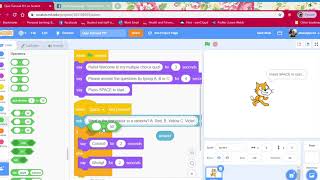 Simple multiple choice quiz tutorial in Scratch 3.0 PART 1 of 2