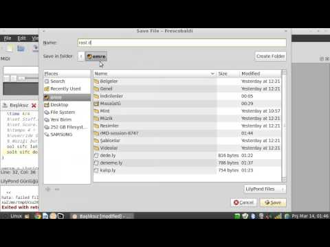 Lilypond Türk Müziği Yazım Örneği
