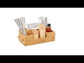 Besteckhalter Bambus mit Serviettenfach Braun - Bambus - Holzwerkstoff - 35 x 12 x 15 cm