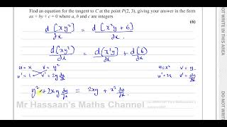 Download Lagu WMA14/01 IAL (Edexcel) P4, January 2022, Q1 Implicit Differentiation, Equation of Tangent Thumbnail