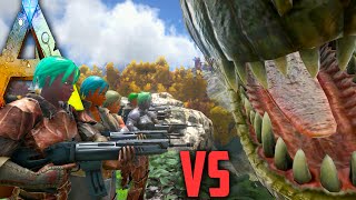 Ark Survival Evolved - Giganotosaurus vs Halo Tribe - NPC Tribe Wars Gameplay