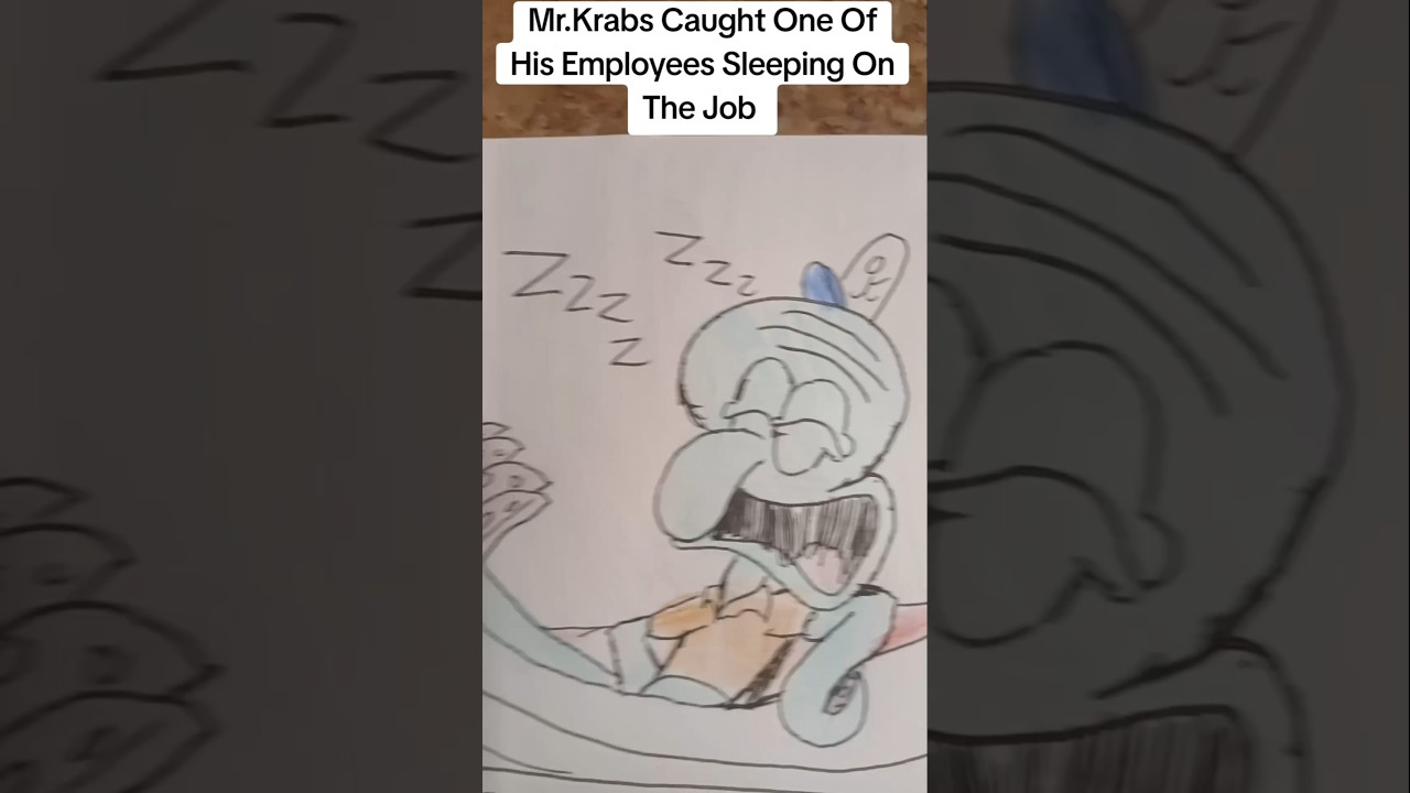 Squidward sleeps on the job #tal_on #spongebob #krustykrab #mrkrabs #squidward #Comic #funny #fyp