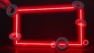 Abstract Neon Lights Animated 3D Frame Cool VJ Loop Video Moving Geometric Spheres Background