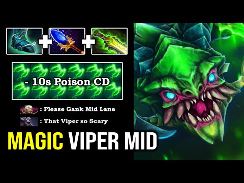 INFINITE POISON STRIKE 10s Ulti CD Aghanim Viper Deleted Invoker From Mid - EPIC Magic Build DotA 2