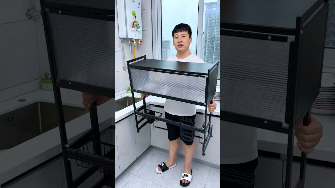 If the kitchen space is small, you can buy a sink rack like this. You can put dishes