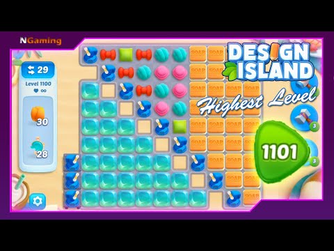 Design Island Max Level 1100~1101 Gameplay Without Booster