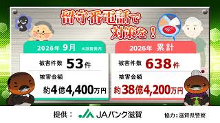 特殊詐欺！滋賀県内 2026年9月の被害状況