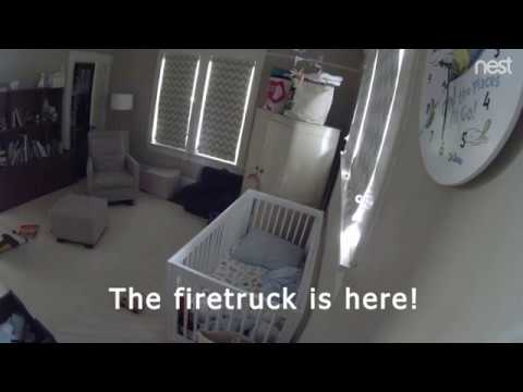 When your kid loves firetrucks and sees one right outside.