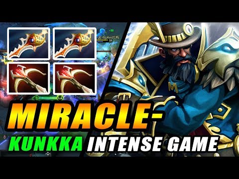 Miracle- Kunkka INTENSE Rapier Defense - HARD Mid and Late Game - Dota 2