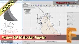 Fusion 360 Tutorial 2D Bucket Modeling Practice Exercise 9