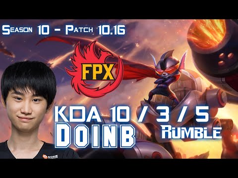 FPX Doinb RUMBLE vs QIYANA Mid - Patch 10.16 KR Ranked