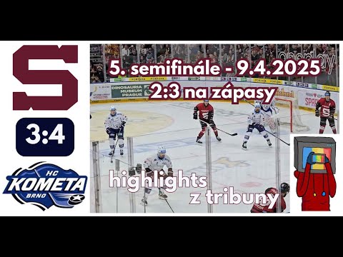 HC Sparta Praha 3 - 4 pp HC Kometa Brno - 5. semifinále - 9.4.2025 #sparta #praha #kometa #hcs