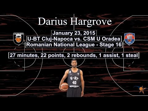Darius Hargrove - U-BT Cluj at CSM U Oradea 23 Jan 2015