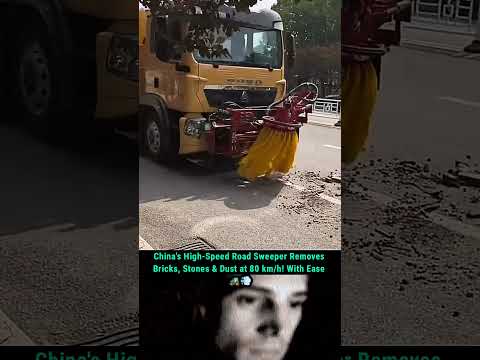This Chinese Road Sweeper Cleans Debris at Highway Speeds! 🤯🛣️ #shorts