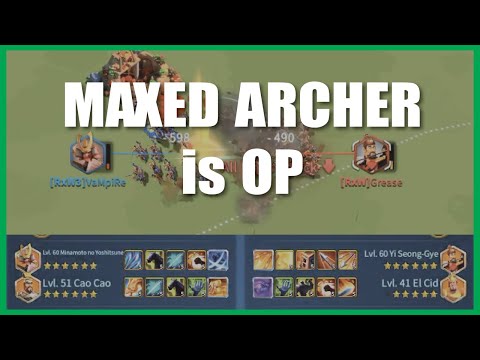 T5 Archer maxed YSG & El Cid vs T5 Cavalry maxed Minamouto & Cao Cao | Rise Of Kingdoms