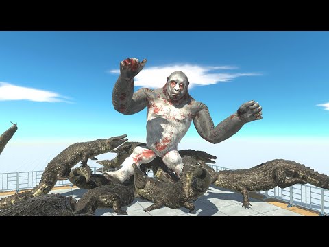 Fight above Purussaurus Cage - Animal Revolt Battle Simulator