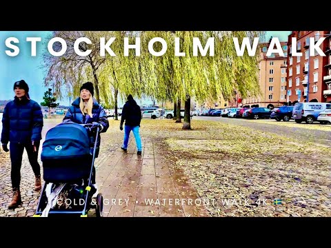 Stockholm Walk • City Hall → Polhemsgatan 🇸🇪 | Cold & Grey Midday (4K)