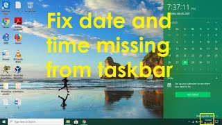 Fix date and time missing from taskbar windows 10