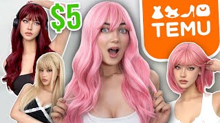 TRYING ON CHEAP TEMU WIGS! IS IT A SCAM!?