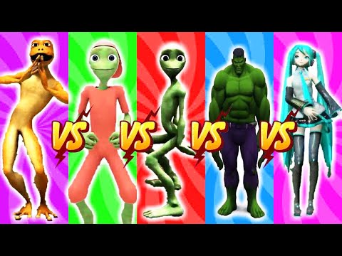 COLOR DANCE CHALLENGE Patila vs Me Kemaste vs Green Alien Dame Tu Cosita vs Hulk vs Ievan Polkka
