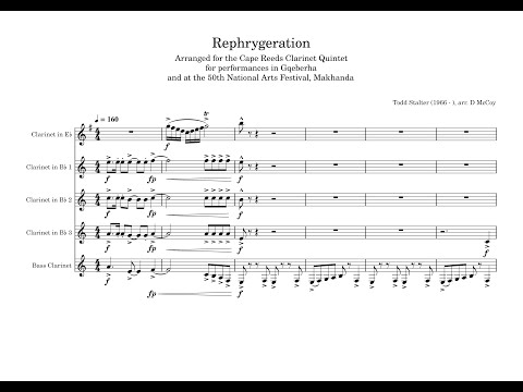 Todd Stalter - Rephrygeration for Clarinet Quintet Score Video | MuseScore audio