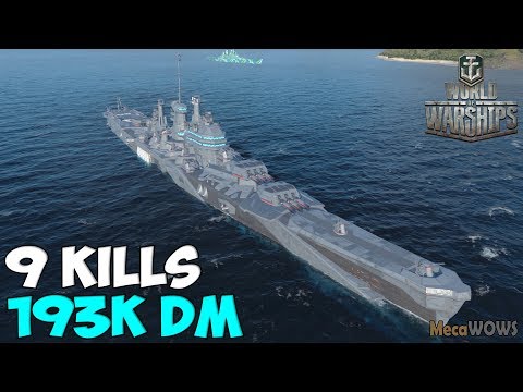 World of WarShips | Des Moines | 9 KILLS | 193K Damage - Replay Gameplay 4K 60 fps