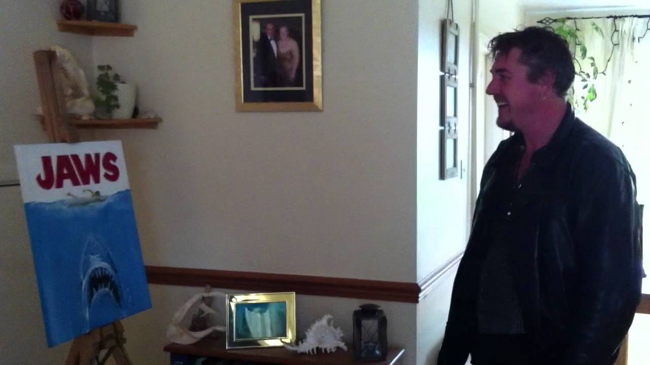 Revealing Jaws poster on canvas.