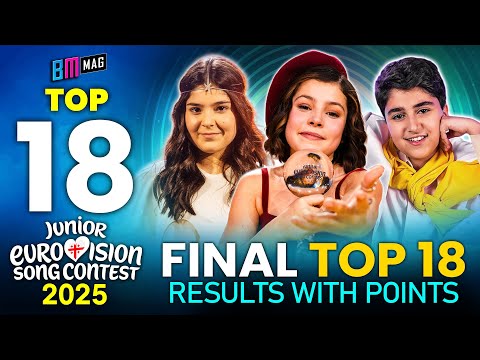 FINAL TOP 18 - Full Results with Points - Junior Eurovision Song Contest 2025