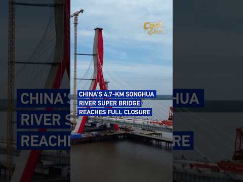 China's 4.7-km Songhua River super bridge reaches full closure#coolchina