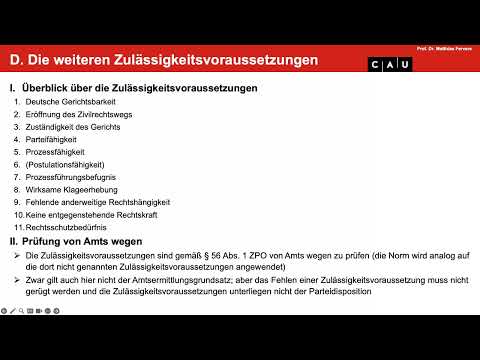 Zivilprozessrecht – Folge 04 (Parteifähigkeit, Prozessfähigkeit, Prozessführungsbefugnis)