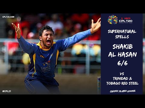 Shakib Al Hasan bowls the best ever bowling spell (6/6) in CPL history.