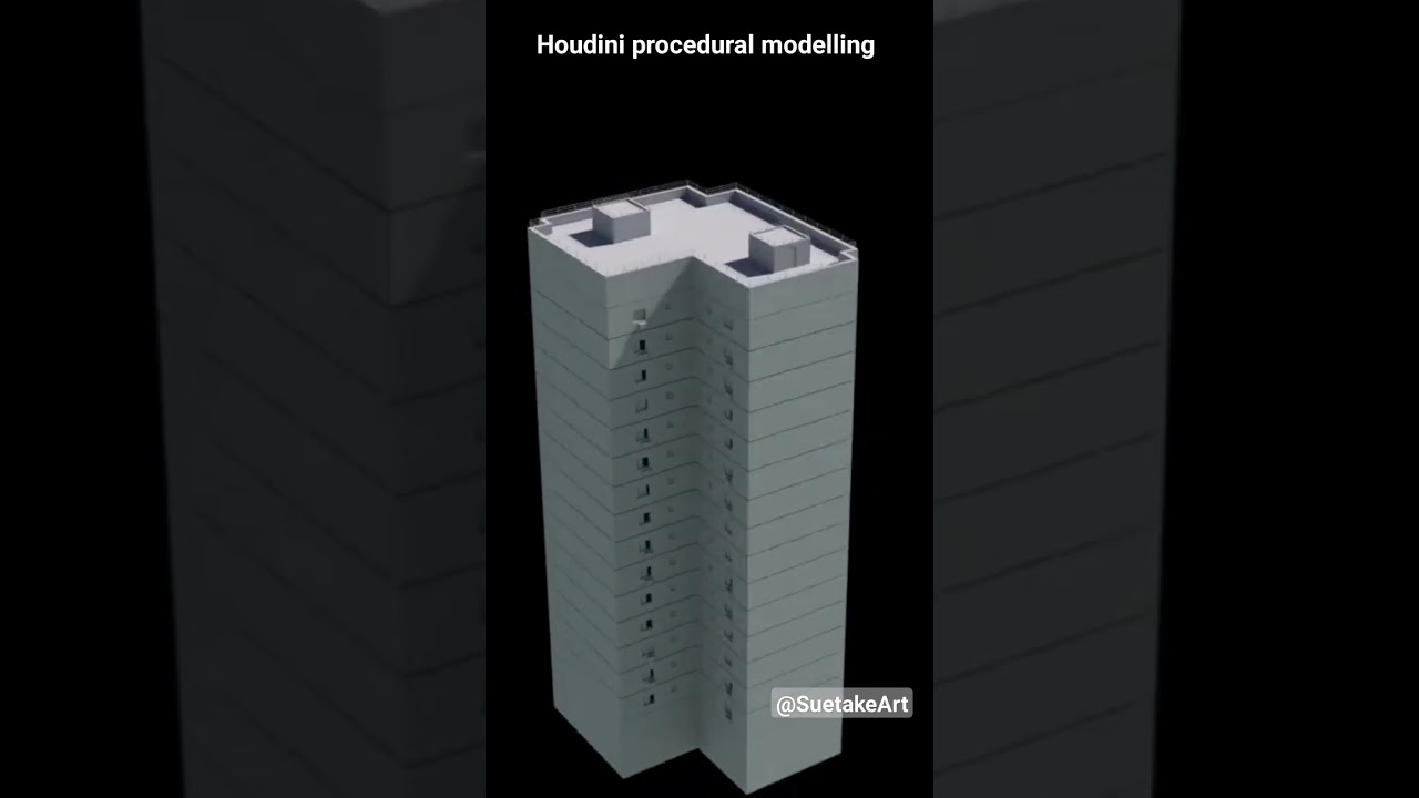 Houdini procedural modelling.  #houdini #procedural #vfx #cgi #3d #modeling #building